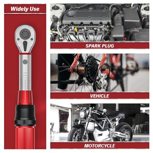 Thorstone 1/4 Torque Wrench, 10-150 in.-lb./ 1.1~16.9Nm Dual-Direction Adjustable Micrometer Click Torque Wrench, 72-Tooth Gear, ±2% Clockwise High Accuracy Reversible Dual Range Scales - Image 5