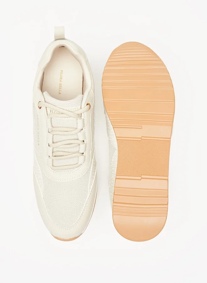 فلورا بيلا من شو إكسبرس Women Panelled Low Ankle Sneakers with Lace-Up Closure