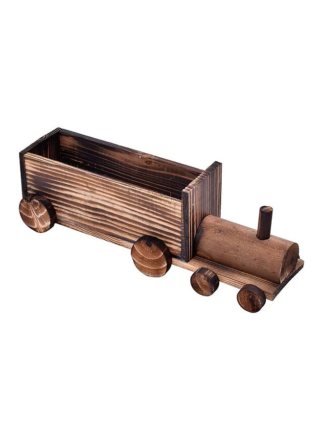 HOME TASTE Hometaste Wooden Car Flower Pot Desktop Flower Vases Succulent Pot Plant Vase Container Desktop Decoration Antique Wooden Planter Desktop Placed Potted Container Decoration Flower Pots (Style_1)