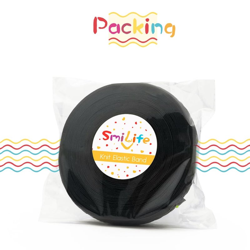 SmiLife Silicone Gripper Elastic Band, 1.1 Inches Non-Slip Gripper Elastic for Sewing, 12 Yards, Black - Image 2