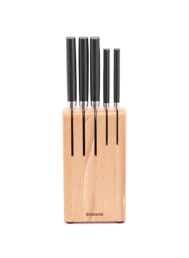brabantia Knife Block plus Knives - Beech Wood  - Image 1