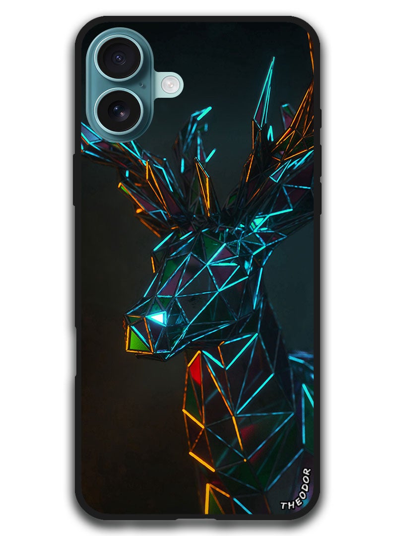 Theodor Protective Case Anti Scratch Shock Proof Bumper Cover For iPhone 16 Plus (6.7)-inch deer_3d_polygon - Image 1