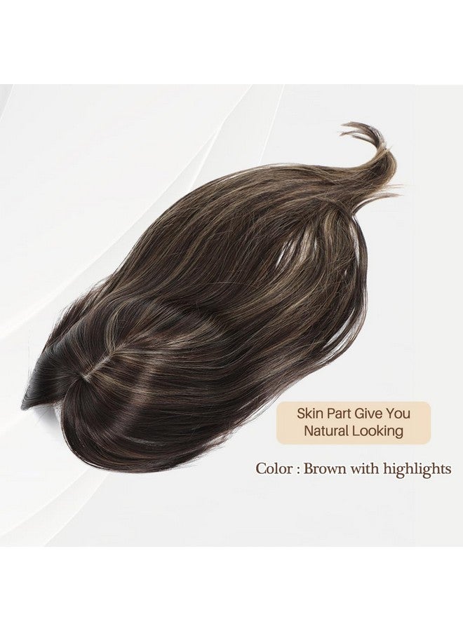 UDU Du Hair Toppers For Women For Thinning Hair Highlights Synthetic Fiber Hair Toppers Hair Pieces For Women Ladies Ash Brown Mutilayer Long Straight Wavy Clip In Wiglets With Fringe Bangs - Image 3