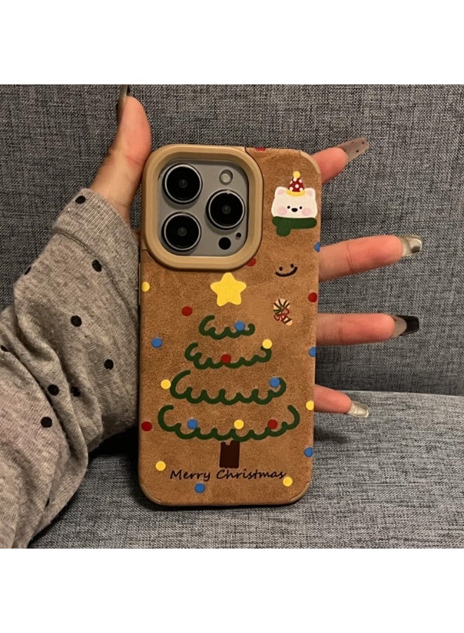 NIBEMINENT Brown Christmas Tree Protective TPU Case Cover For iPhone 15 Plus - Image 1