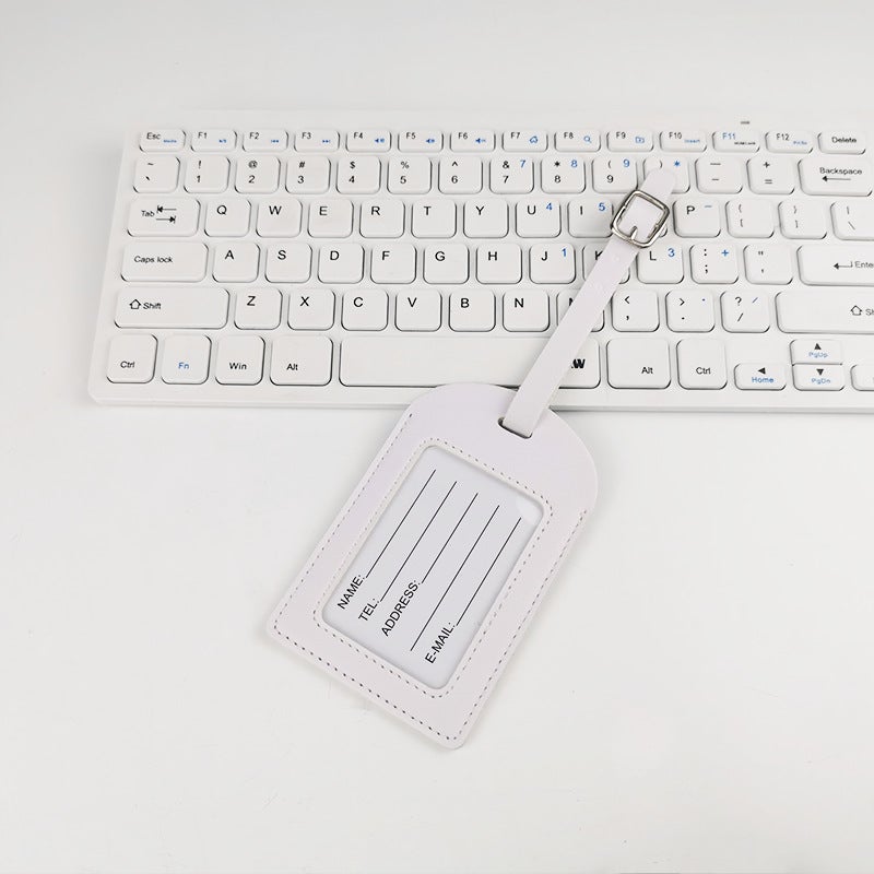Multicolor PU Leather Luggage Tag with StrapFrame car line without flip white Frame car line without flip white