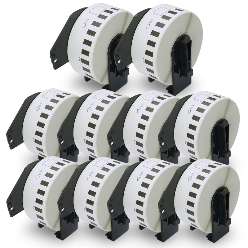 BETCKEY - Compatible Continuous Labels Replacement for Brother DK-2214 (0.47 in x 100 ft), Use with Brother QL Label Printers [10 Rolls] - Image 1