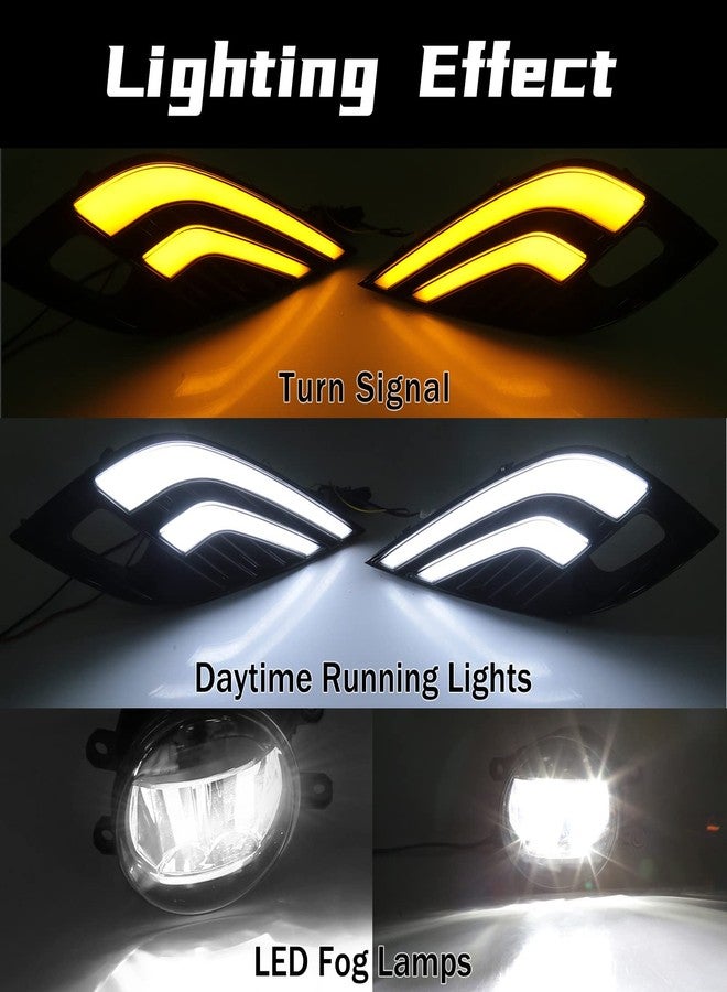 VGETTING Daytime Running Light For Toyota Camry 2018 2019 2020 LED Fog Light Replacement Dual-Colors Light Assembly With LED Lamp Blub For Camry SE XSE - Image 5