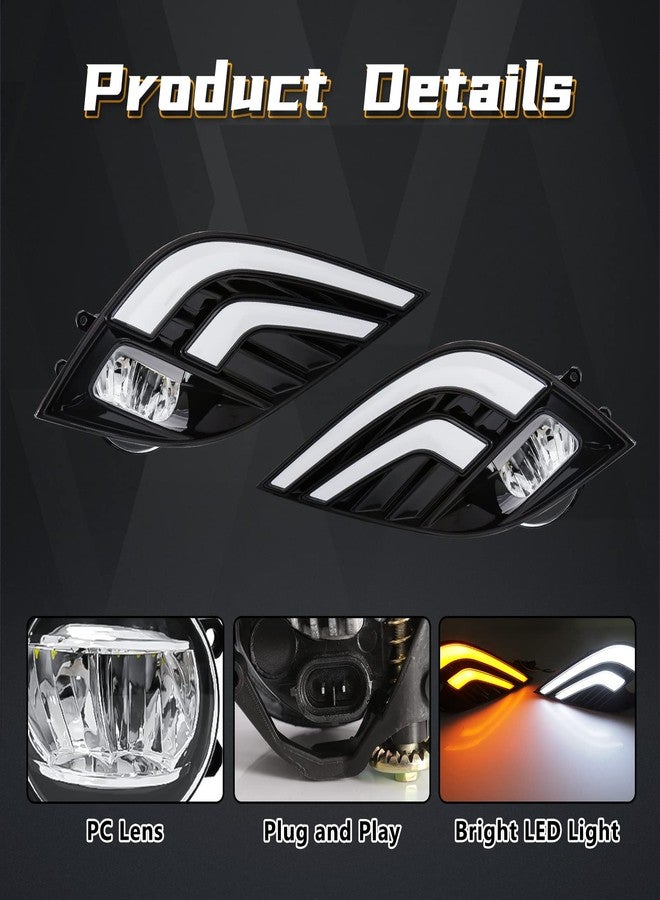 VGETTING Daytime Running Light For Toyota Camry 2018 2019 2020 LED Fog Light Replacement Dual-Colors Light Assembly With LED Lamp Blub For Camry SE XSE - Image 4