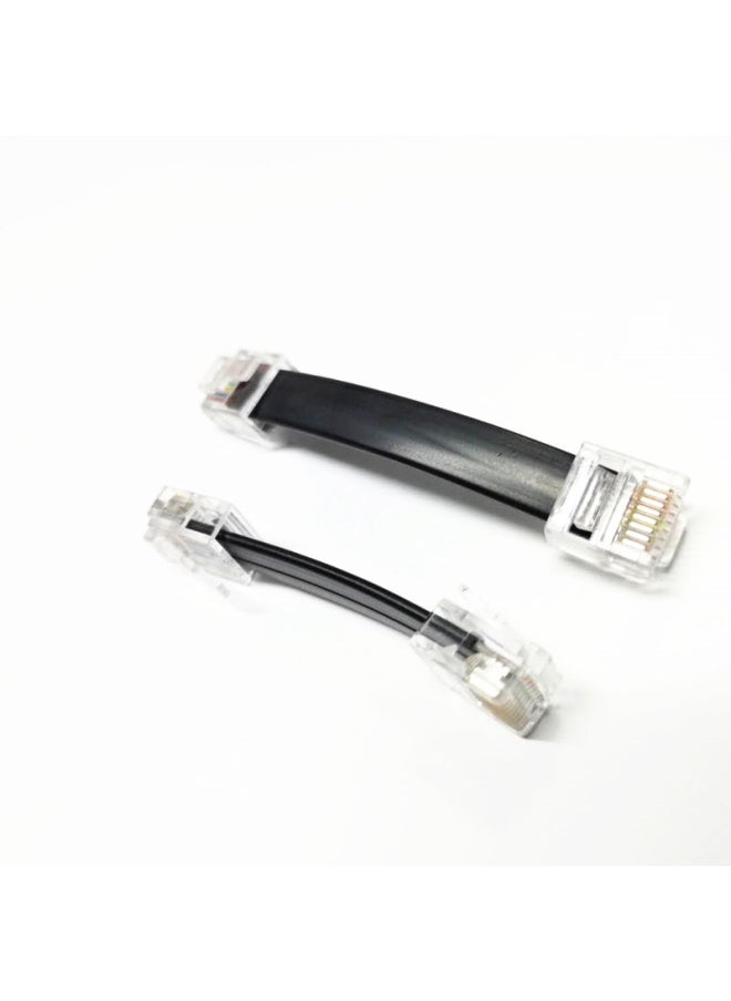 Generic 8-core Flat Network Cable 8P8C Network Cable Eight-core Flat Multi-strand Network Cable Short Crystal Head Network Cable-Color:Grey-Line Length:20cm  - Image 5
