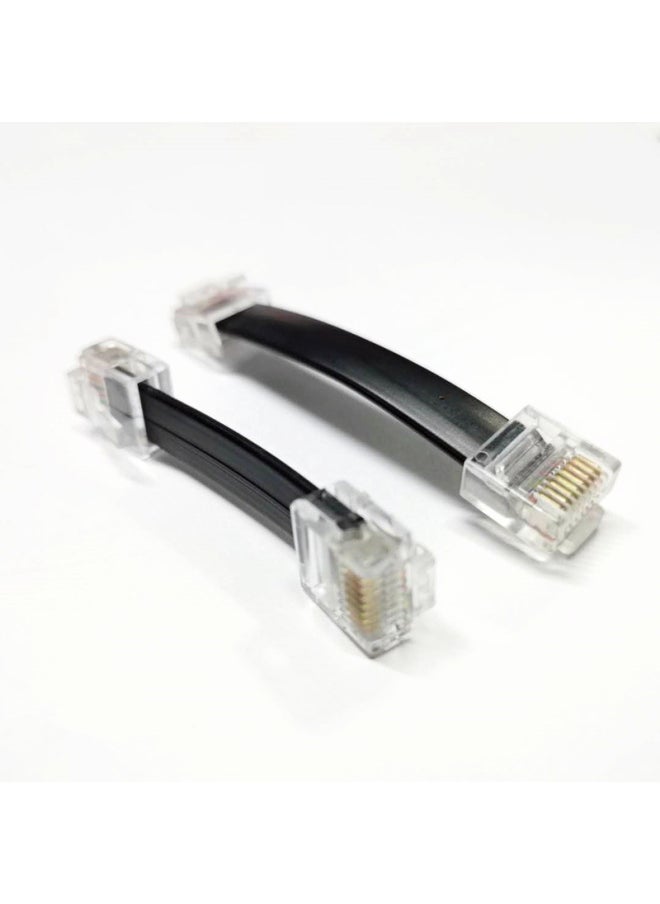 Generic 8-core Flat Network Cable 8P8C Network Cable Eight-core Flat Multi-strand Network Cable Short Crystal Head Network Cable-Color:Grey-Line Length:20cm  - Image 3
