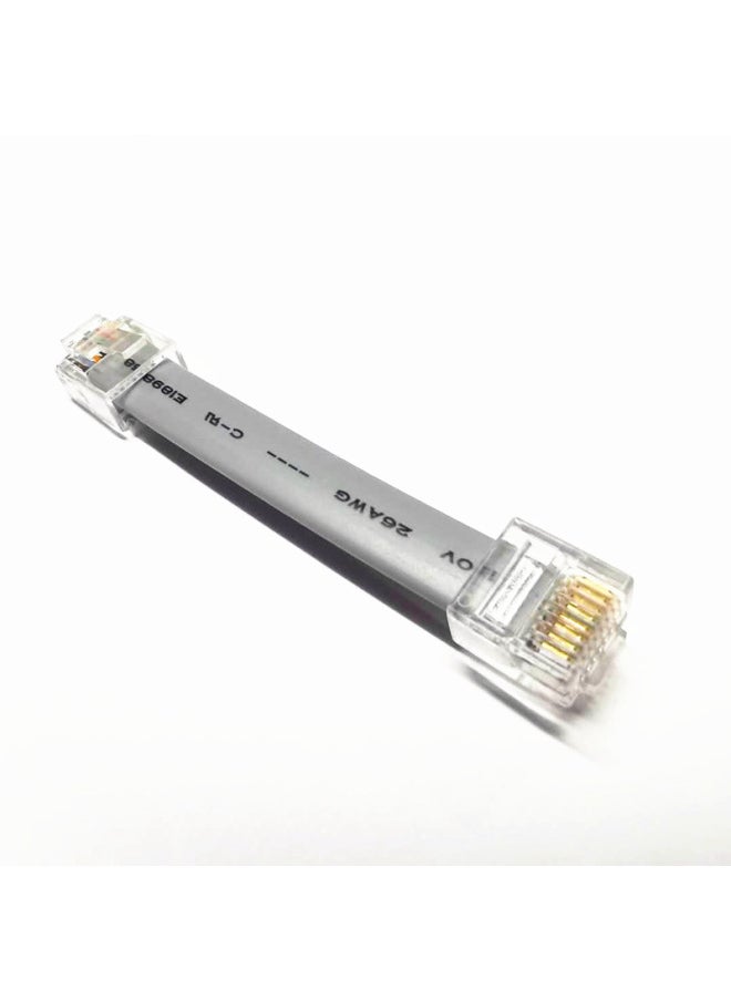 Generic 8-core Flat Network Cable 8P8C Network Cable Eight-core Flat Multi-strand Network Cable Short Crystal Head Network Cable-Color:Grey-Line Length:20cm  - Image 4