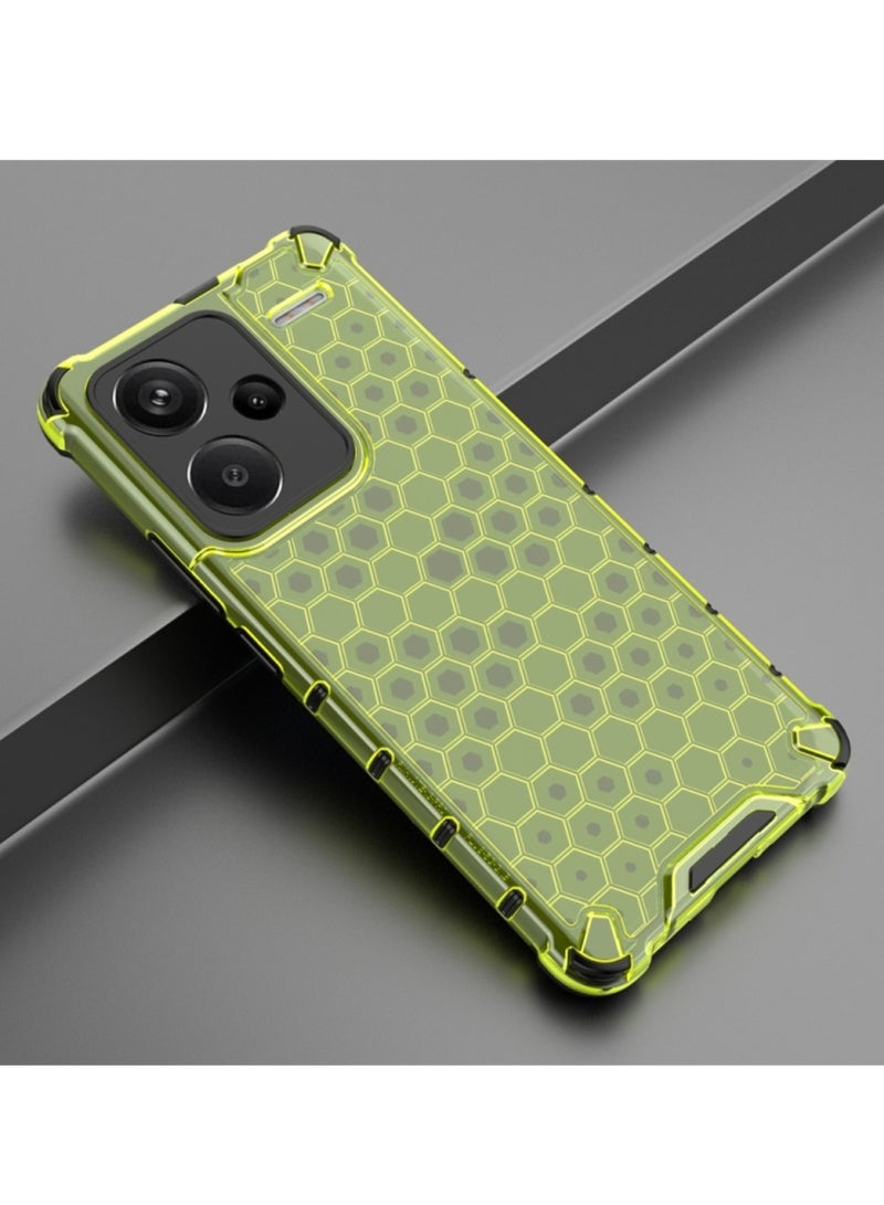 Case for Redmi Note 13 Pro Plus Shockproof Honeycomb Phone Case Green - Image 2