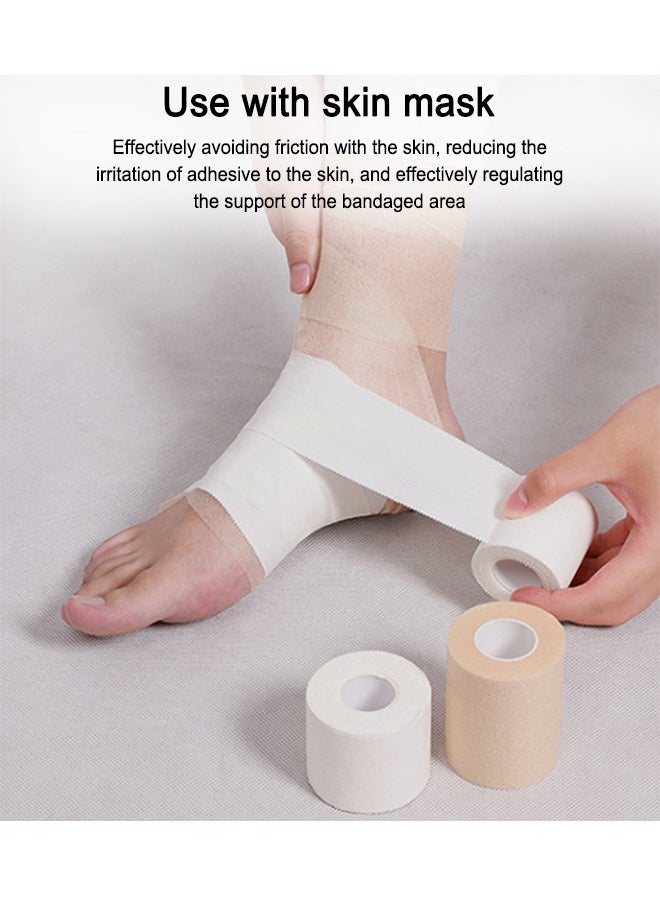 Generic - 3 Pack Athletic Sports Tape No Sticky Residue & Easy to Tear for Athlete & Sport Trainers First Aid Injury Wrap,Suitable Wrists Elbows Calves Shoulders for Tennis Gymnastics 3.8cm*10m (White Tape) - Image 1