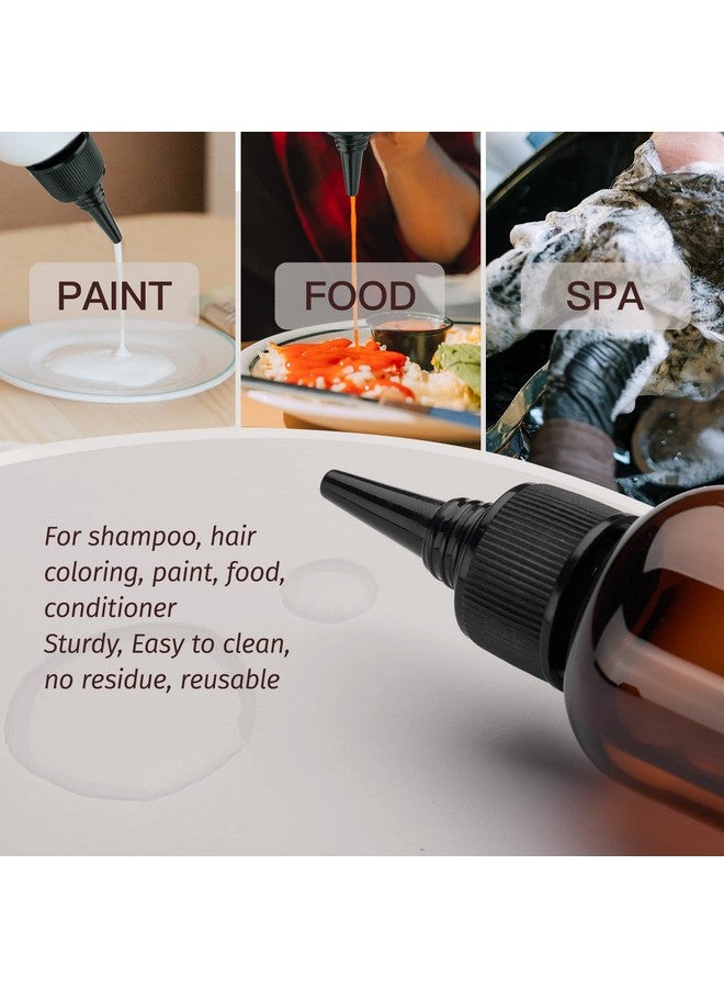 تيكسون زجاجات صبغ الشعر من تيكسون، عبوة من 5 زجاجات ضغط قابلة لإعادة التعبئة، زجاجات بلاستيكية فارغة بغطاء علوي ملتوي (3.4 أونصة، لون كهرماني) - Image 2