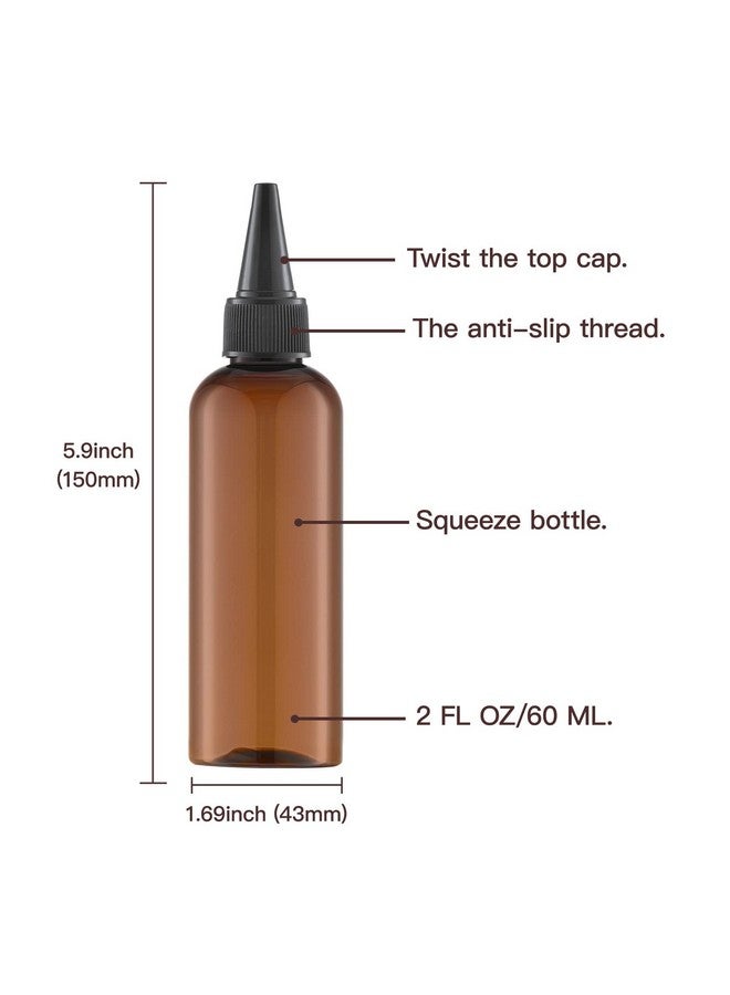 تيكسون زجاجات صبغ الشعر من تيكسون، عبوة من 5 زجاجات ضغط قابلة لإعادة التعبئة، زجاجات بلاستيكية فارغة بغطاء علوي ملتوي (3.4 أونصة، لون كهرماني) - Image 5