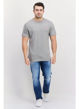 Canadian Peak Men Crew Neck Short Sleeve Brand Logo T Shirt, Grey Combo  - Image 3