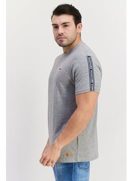 Canadian Peak Men Crew Neck Short Sleeve Brand Logo T Shirt, Grey Combo  - Image 2