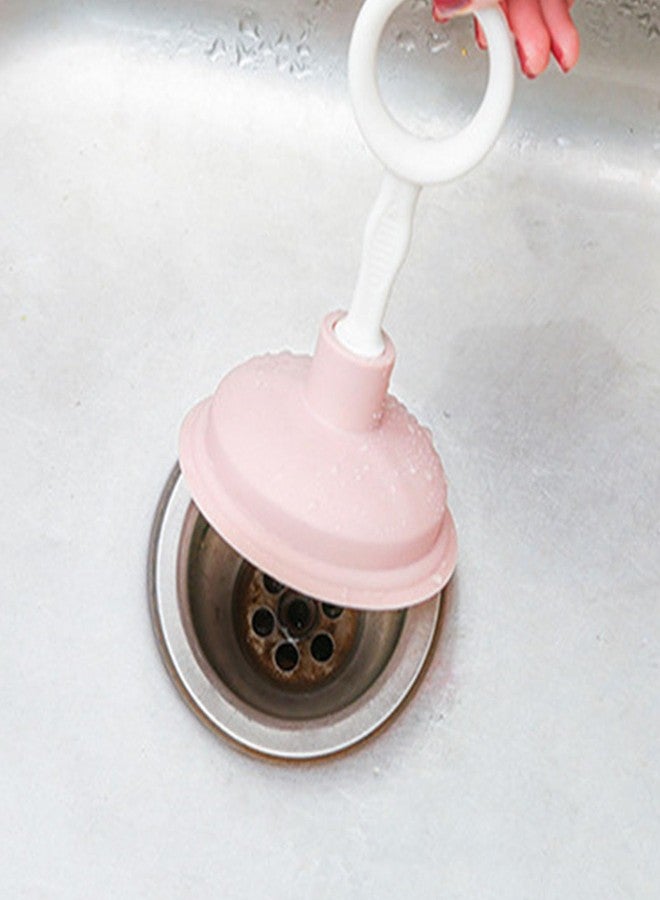 lvifloae Professional Handheld Sink Plunger Versatile Drain Unclogger For Hair And Debris Strong Suction Easy Operation Long Service Life Pp And Pe Construction (Pink) - Image 2