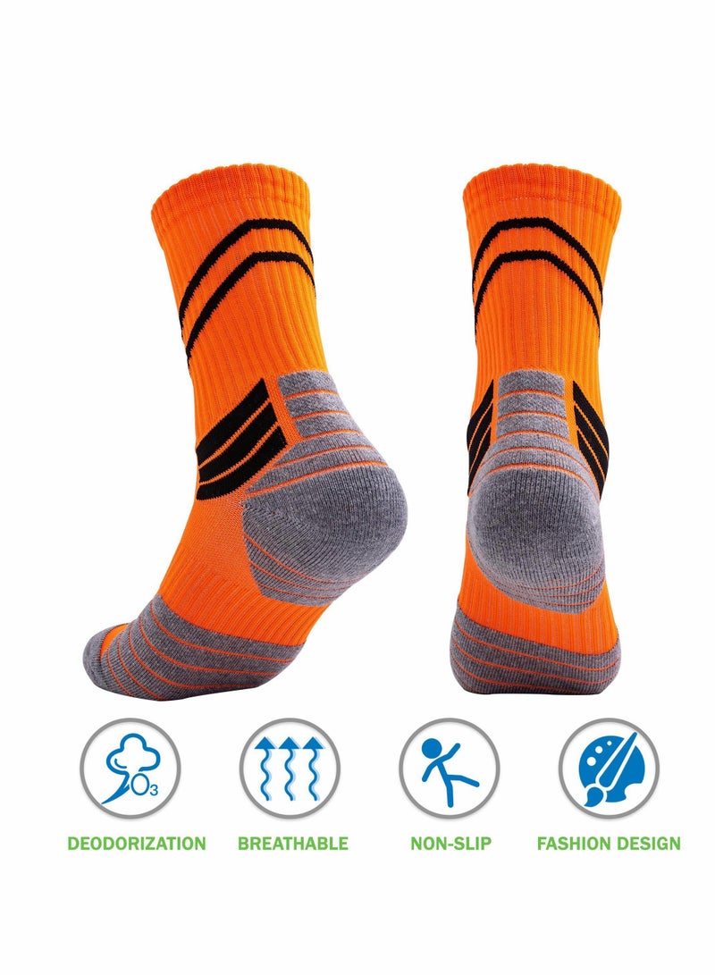 Excefore Elite Basketball Socks, Cushioned Athletic Socks for Men & Women, Mid Calf Socks for Football Running Hiking (3PCS) - Image 4