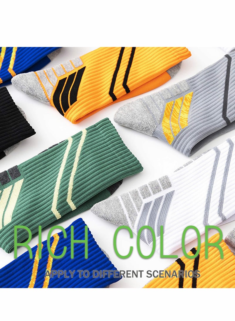 Excefore Elite Basketball Socks, Cushioned Athletic Socks for Men & Women, Mid Calf Socks for Football Running Hiking (3PCS) - Image 5