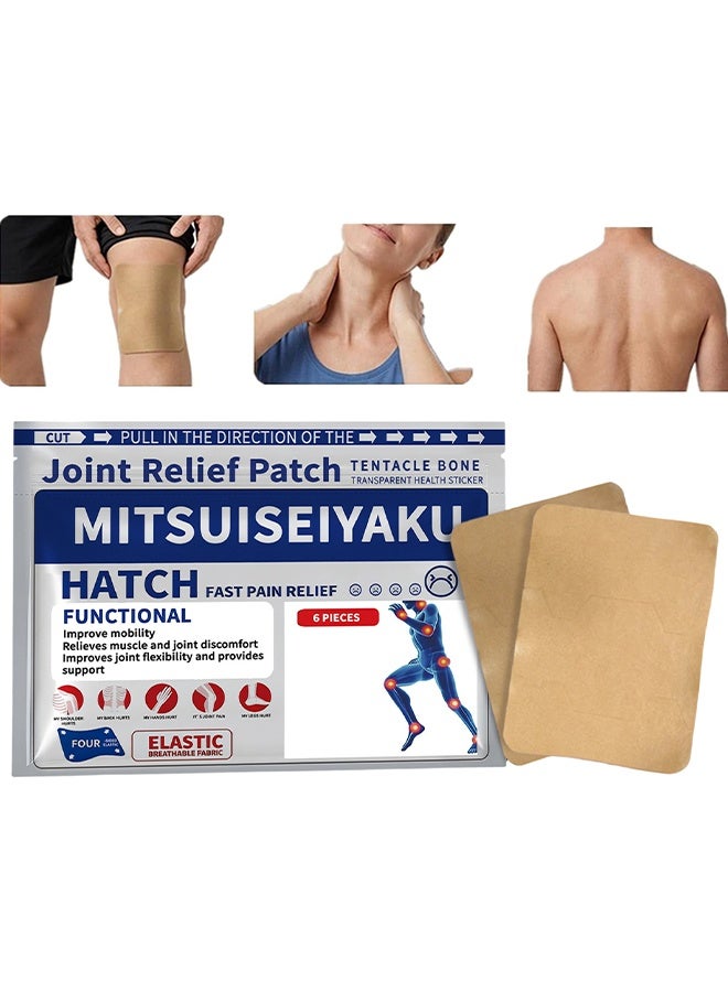 ximonth Joint Relief Patch, Pain Relief Patch, Herbal Warming Patches, 6 Patches Knee Pain Relief Plaster, 8H Natural Patch Relieve Muscle Joint Neck Knee Pains, Bone Pain Relief Back Pain Patch, Targeted Pain Relief, Strength Heat Patches - Image 1