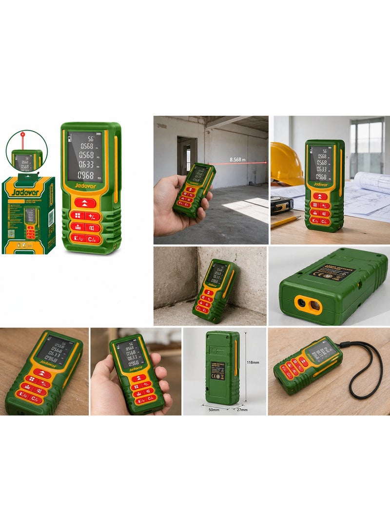 Jadever Shockproof 100 Meter Laser Distance Meter, Green - Image 2