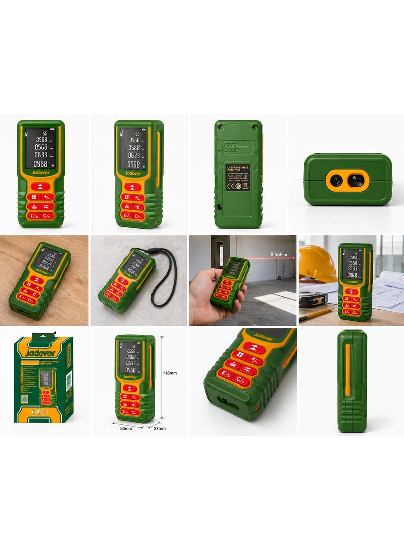 Jadever Shockproof 100 Meter Laser Distance Meter, Green - Image 3