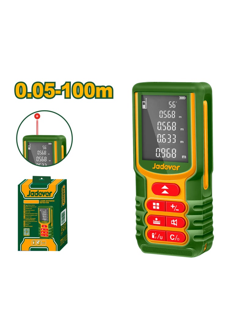 Jadever Shockproof 100 Meter Laser Distance Meter, Green - Image 1