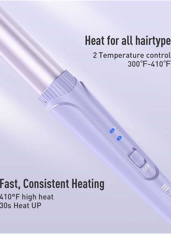BESTOPE PRO - Waver Curling Iron Curling Wand - BESTOPE PRO 5 in 1 Curling Wand Set with 3 Barrel Hair Crimper for Women, Fast Heating Crimper Wand Curler in All Hair Type - Purple - Image 1