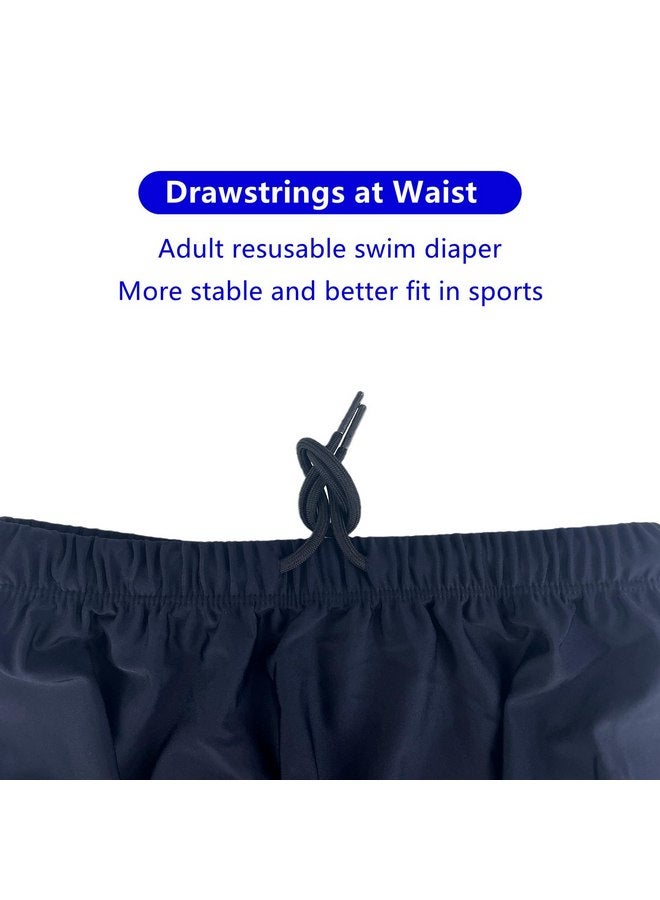AQX AQX Reusable Adult Swim Diapers Special Needs, Washable Cloth Diapers Leakproof, Swimmers Nappy Trunks Pull Ups for Incontinence Protection Unisex (L, Blue)  - Image 3