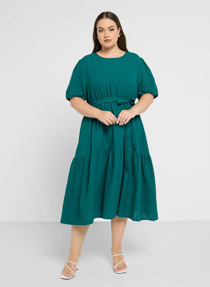 ايلا بلس Tiered Waist Tie Dress