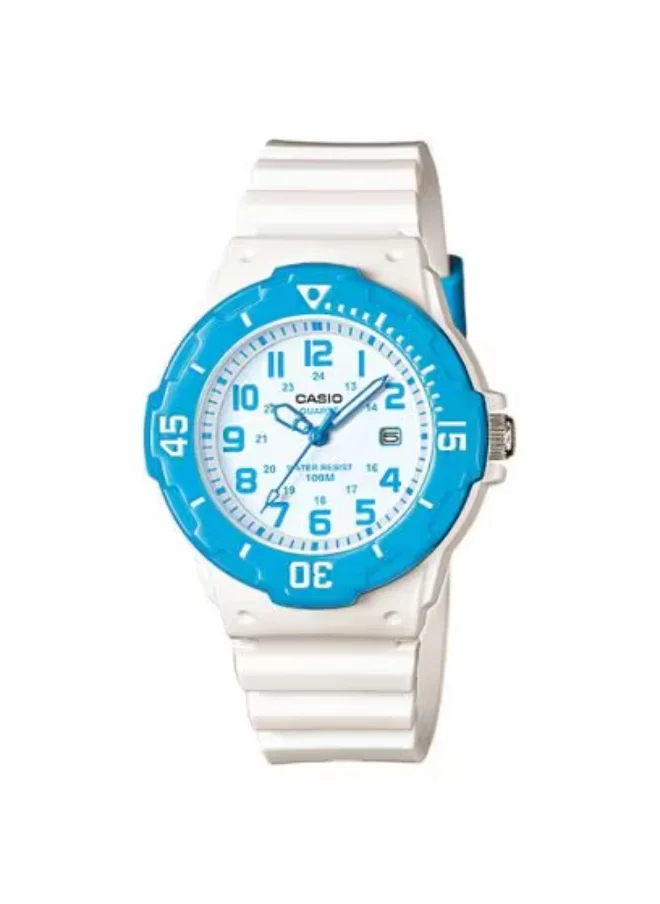 CASIO Women's Analog Display Watch With White Resin Strap - LRW-200H-2B