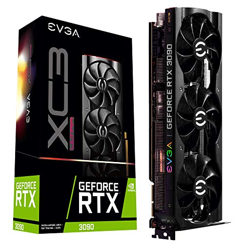 EVGA 24G-P5-3975-KR GeForce RTX 3090 XC3 Ultra Gaming, 24GB GDDR6X, iCX3 Cooling, ARGB LED, Metal Backplate (Renewed) - Image 1