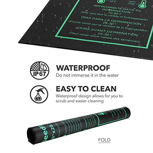 BN-LINK Seedling Heat Mat Warm Hydroponic Heating Pad Waterproof 20" x 20.75" for Seed Starting Greenhouse and Germination - Image 2