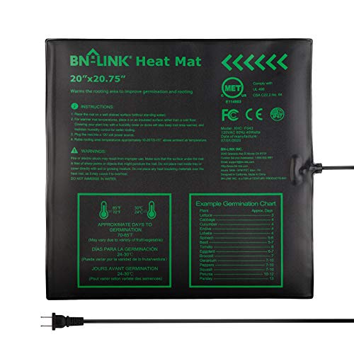 BN-LINK Seedling Heat Mat Warm Hydroponic Heating Pad Waterproof 20" x 20.75" for Seed Starting Greenhouse and Germination - Image 1