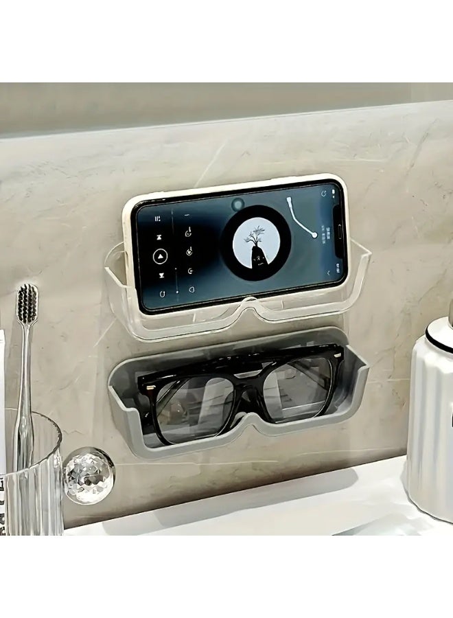 SCENT HOUSE 2pcs Valentine's Day Wall-Mounted Glasses Case - White, Hard-Shell Organizer - Image 3