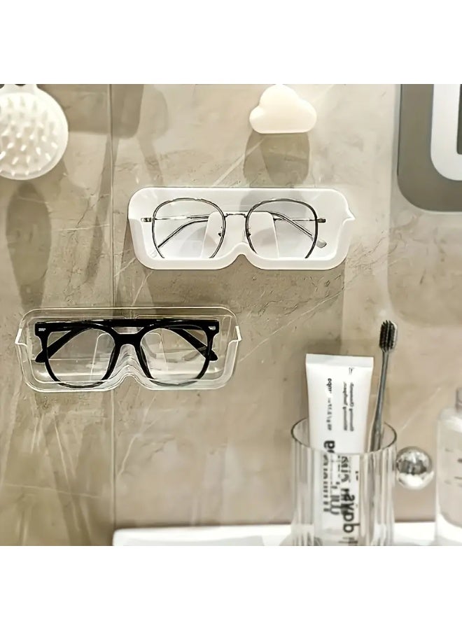 SCENT HOUSE 2pcs Valentine's Day Wall-Mounted Glasses Case - White, Hard-Shell Organizer - Image 2