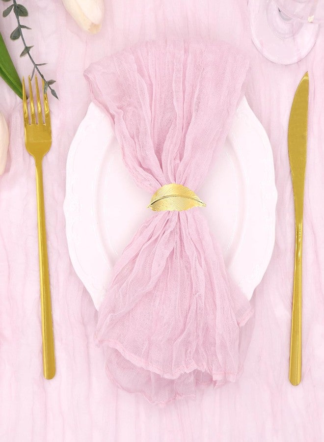 timecity Pink Cheesecloth Napkins Set of 12 Cloth Napkins Gauze Napkin Boho Easter Spring Dinner Table Napkin Bulk 21x21'' for Birthday Wedding Bridal Baby Shower Party Decor - Image 4