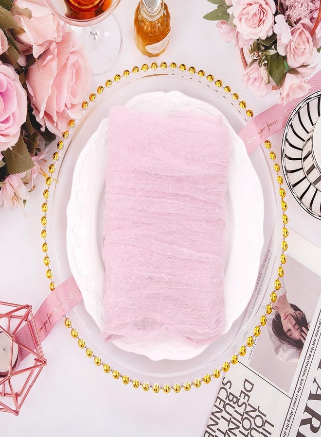timecity Pink Cheesecloth Napkins Set of 12 Cloth Napkins Gauze Napkin Boho Easter Spring Dinner Table Napkin Bulk 21x21'' for Birthday Wedding Bridal Baby Shower Party Decor - Image 5