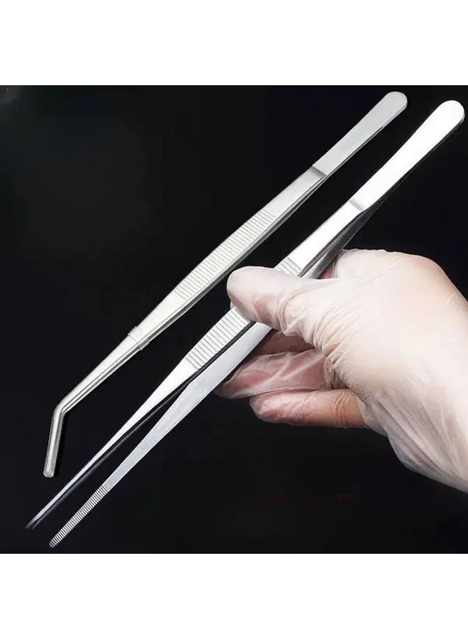 Stainless Steel Long Reach Tweezers 12 5cm Straight and Curved for Gardening Aquarium - Image 3