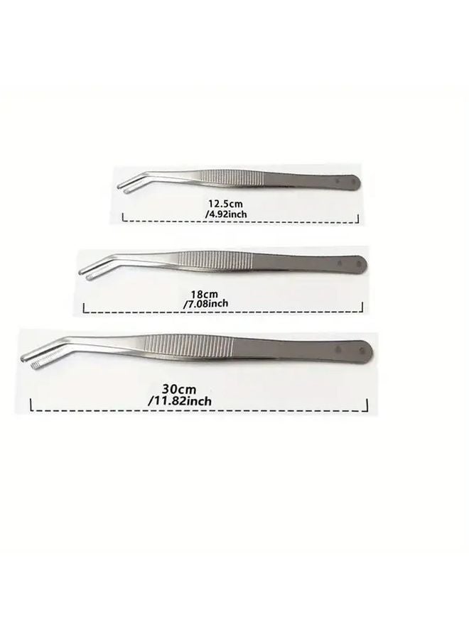 Stainless Steel Long Reach Tweezers 12 5cm Straight and Curved for Gardening Aquarium - Image 4
