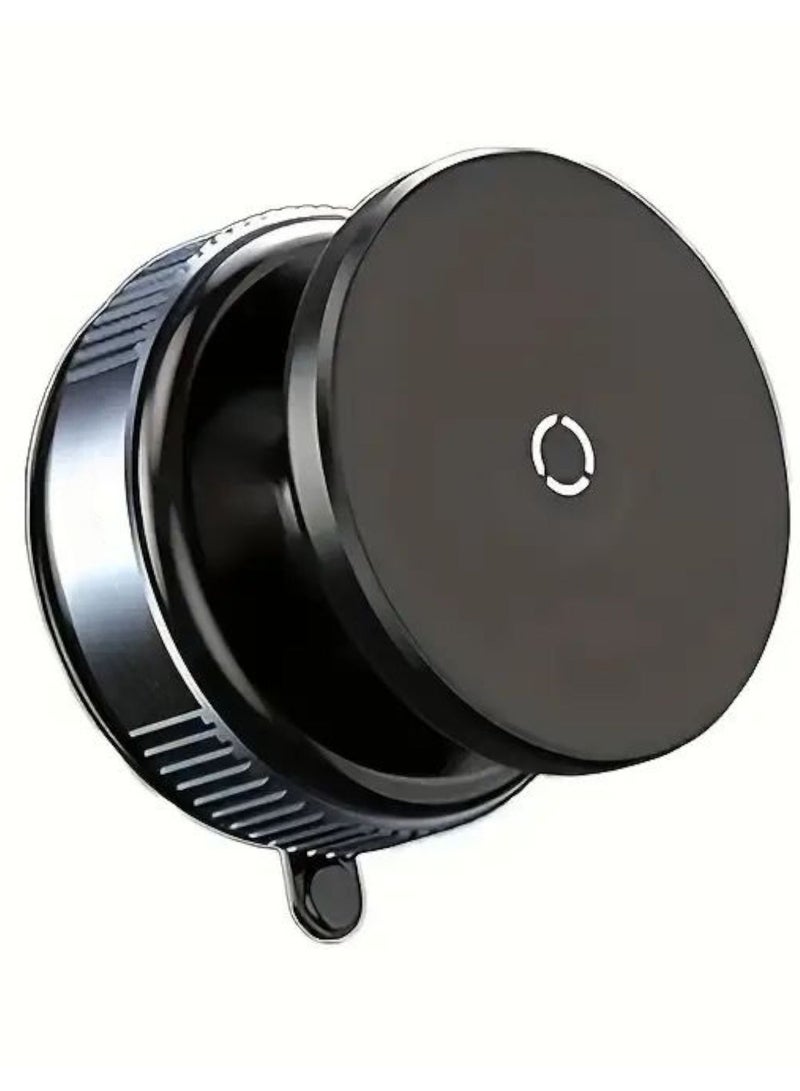 Strong magnetic car phone holder with 360 degree rotation. Its features: You can install it in any convenient place for you in the car without adhesive or glue. It is fixed by strong suction. After placing it, rotate the disc to increase the security of the installation. Therefore, do not worry about vibration, rough or mountainous road conditions, artificial bumps, turns, or sudden braking. It is anti-slip and more stable and stable from falling. Also, to remove the holder, it is easy without leaving a trace on the car. Just rotate the disc to open and the holder is removed. Compatible with all smartphones. The color of the holder is black  - Image 1