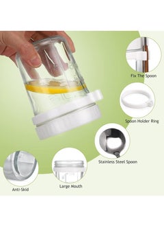 Anna 2-Piece Glass Storage Set with Lid and Spoon - Sealed Portable Breakfast Cup for Oatmeal, Milk, Salad, and Yogurt  - Image 3