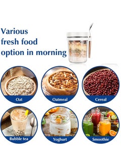 Anna 2-Piece Glass Storage Set with Lid and Spoon - Sealed Portable Breakfast Cup for Oatmeal, Milk, Salad, and Yogurt  - Image 4