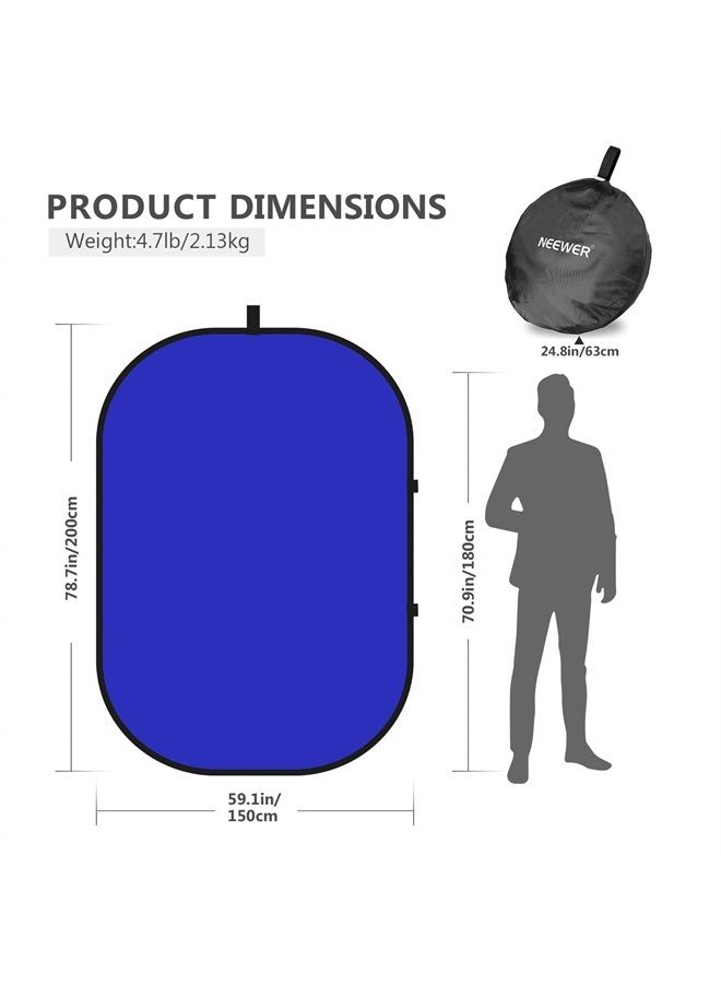 NEEWER Chromakey Backdrops, Double Sided Blue Screen and Gray Screen, 2 in 1 Collapsible and Reversible Background for Photography, Gaming and Live Streaming, 5'×6.6'/1.5m×2m (Blue/Gray) - Image 4