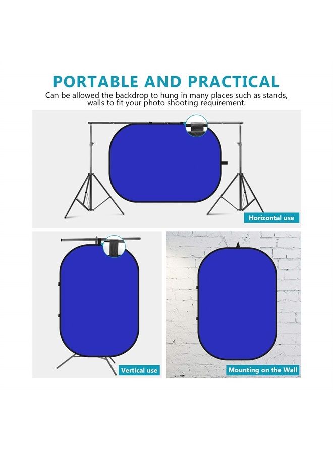 NEEWER Chromakey Backdrops, Double Sided Blue Screen and Gray Screen, 2 in 1 Collapsible and Reversible Background for Photography, Gaming and Live Streaming, 5'×6.6'/1.5m×2m (Blue/Gray) - Image 2