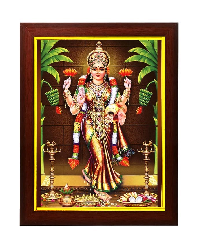 ZIG ZAG GRUHA LAKSHMI PHOTO FRAME FOR WALL ROOM SIZE MEDIUM 95 X 135 INCHES ACRYLIC GLASS BROWN