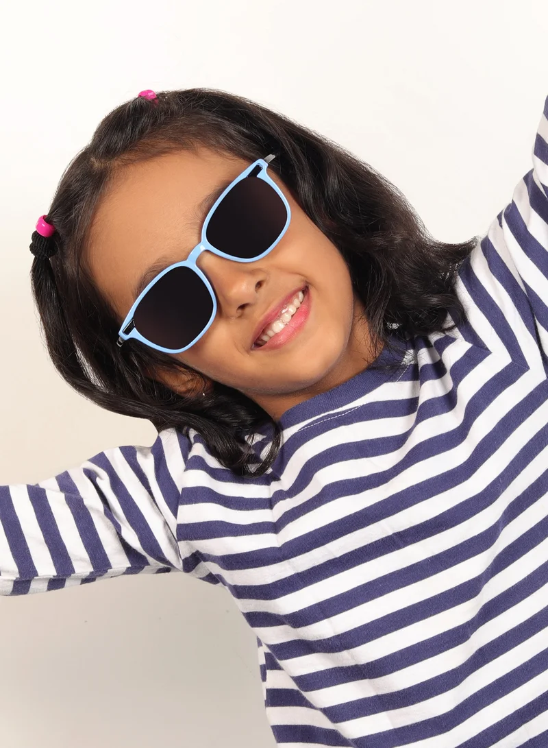 ووجلز نظارات شمسية مربعة أنيقة للأطفال بلون أزرق قنطريلي