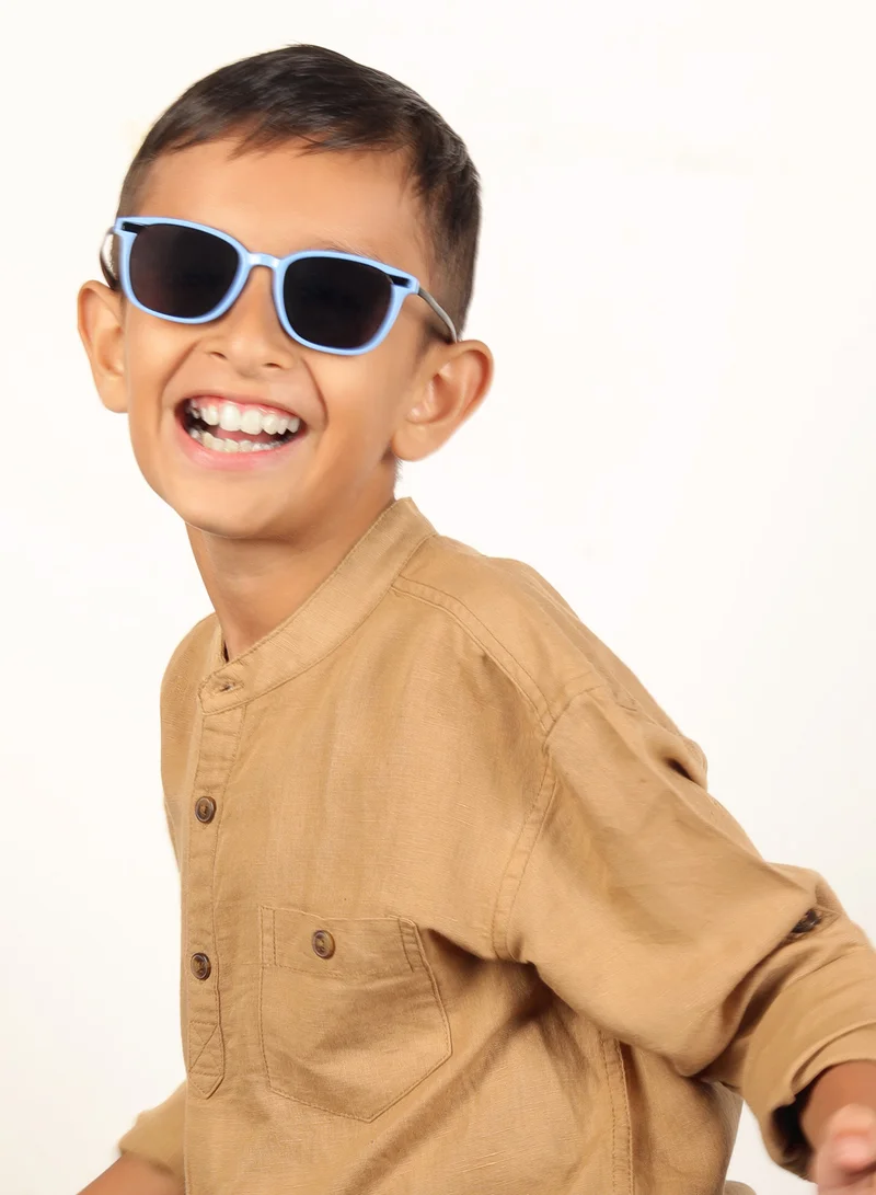 Woggles Stylish Cornflower Blue Square Kids Sunglasses