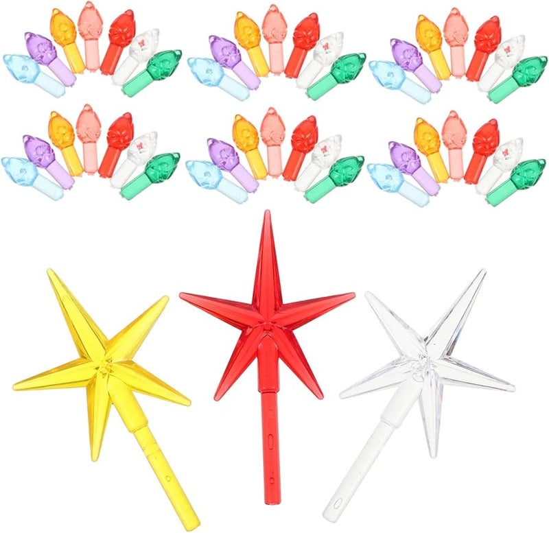 Plastic Replacement Bulbs and Stars for Ceramic Christmas Tree Lights DIY Holiday Decoration Accessories - Image 1
